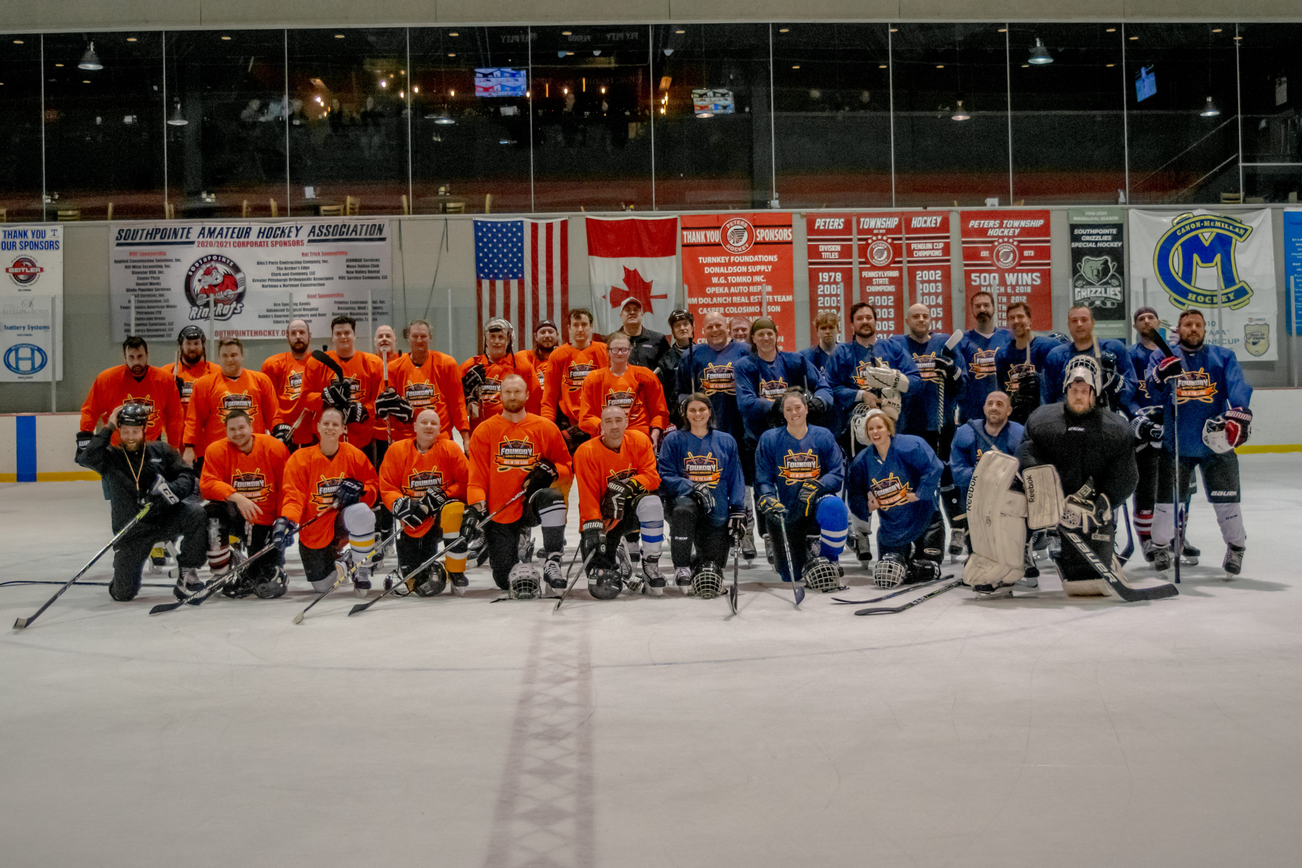 Foundry Adult Hockey Group on the ice