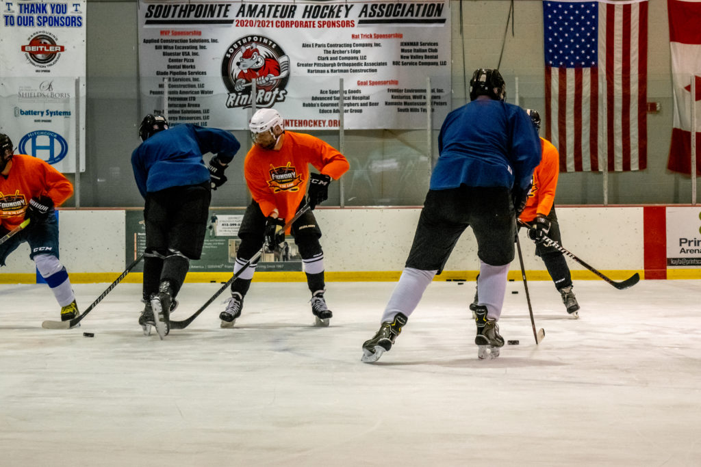 Foundry Adult Hockey Blue and Orange team competition