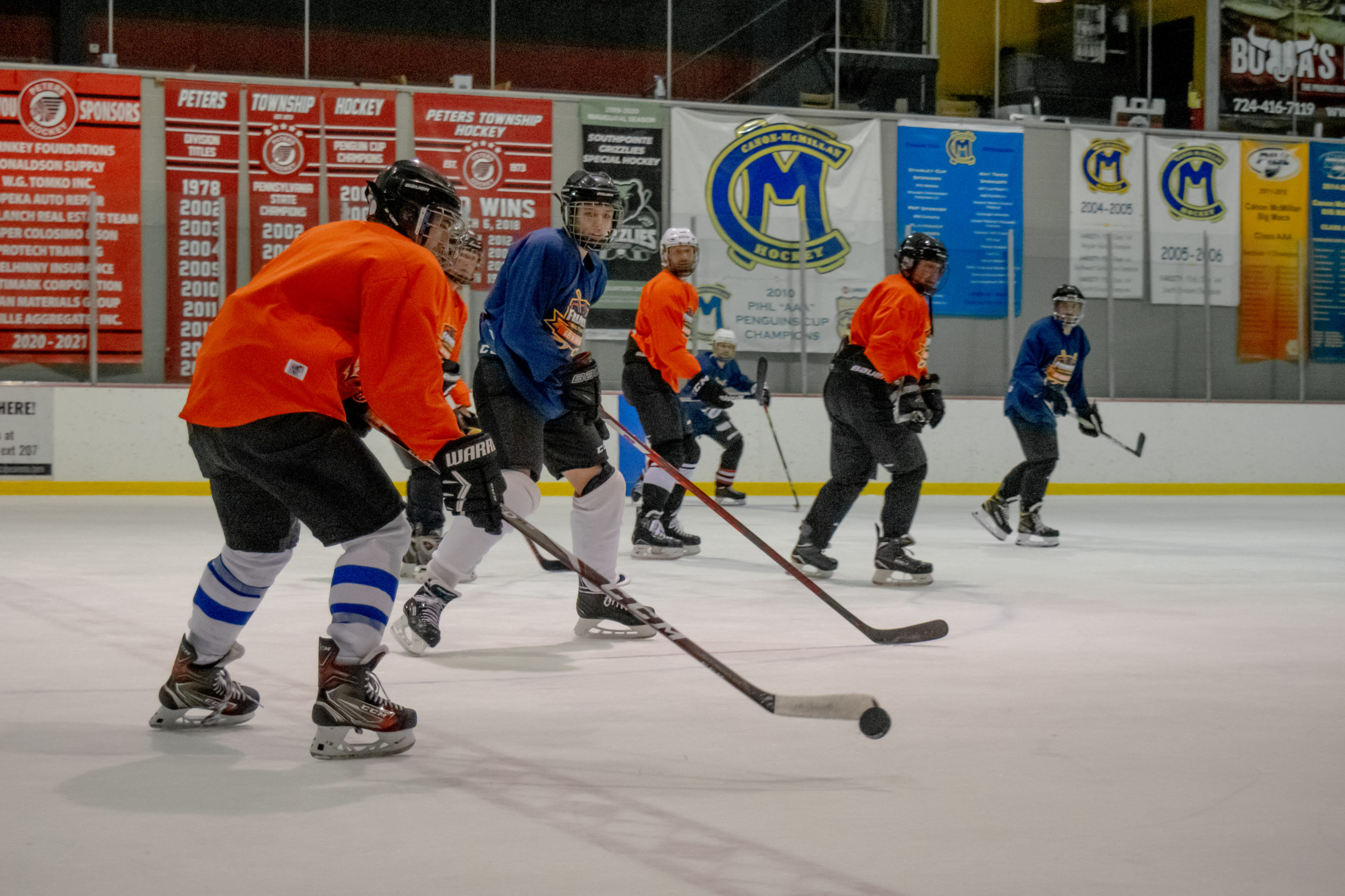 Foundry Adult Hockey Players Competing